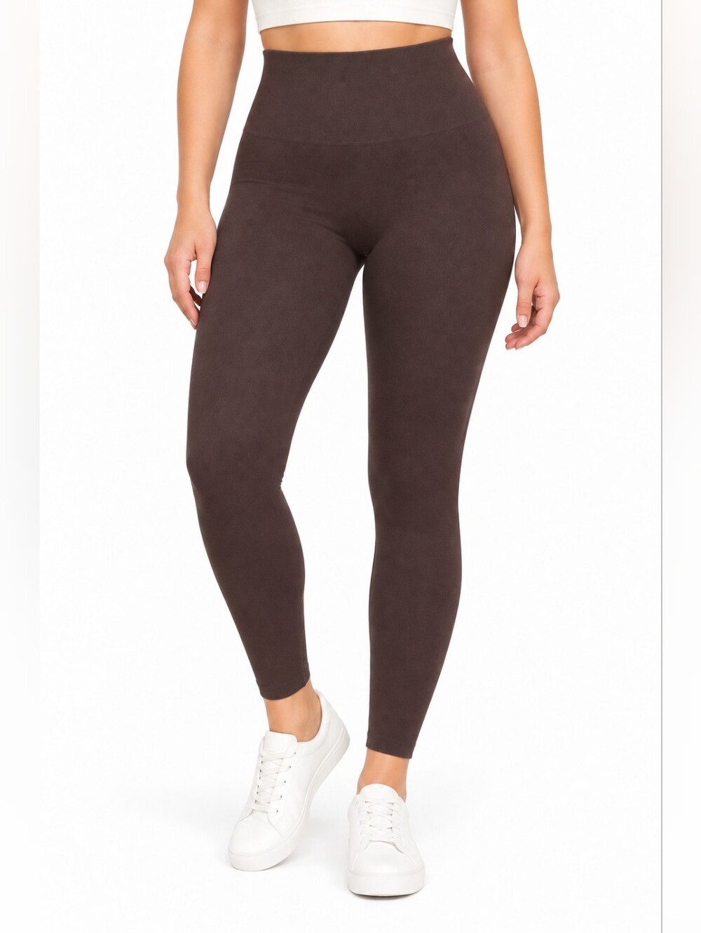 Spanx Look At Me Now Seamless Ankle Leggings Chocolate Brown Medium Fall layer